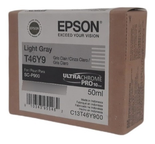Tinta Ultrachrome Epson Gris Claro T46y9 Para Surecolor P900