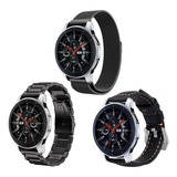 Correa Malla + Piel +eslabon Para Galaxy Watch 46 Mm + Mica