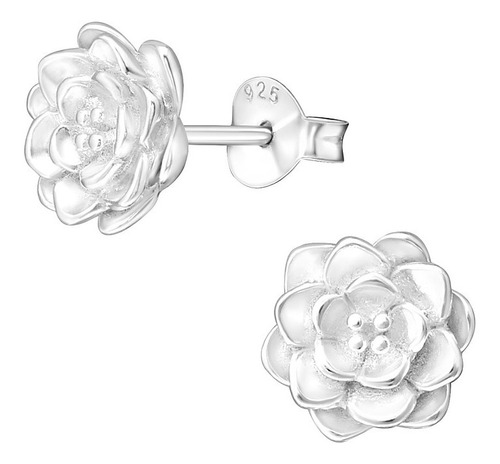 Aros Plata Flor De Loto, Eclips , Plata 925