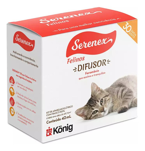 Serenex Gatos Difusor + Refil 42 Ml Koning - Envio Imediato