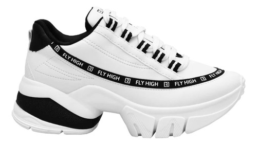 Tênis Feminino Dad Sneaker Ramarim Chunky Lettering  Branco