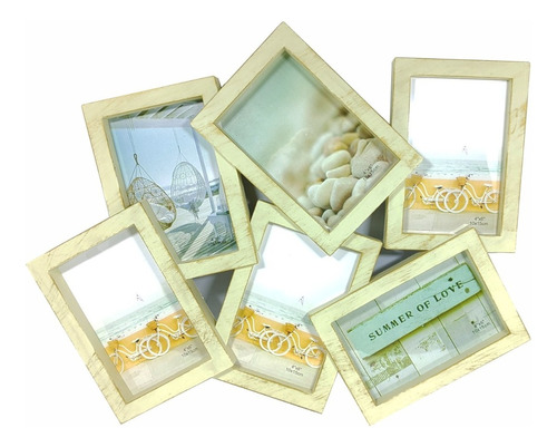 Portarretrato Multiple X4 Fotos Cuadro Colgante Sheshu Home Color Beige Vintage