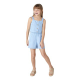 Conjunto Jeans Infantil Menina Top E Shorts