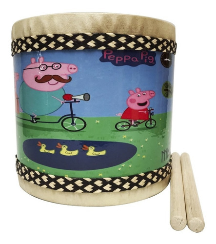Instrumento Musical Tambor Artesanal Peppa Pig Personalizado