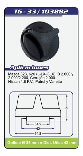 Tapa Tanque Gasolina Sin Llave Nissan 1.8 P.v Patrol Y Vanet Foto 4