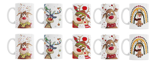 Taza De Cerámica Navideñas Por Mayor 20u Navidad