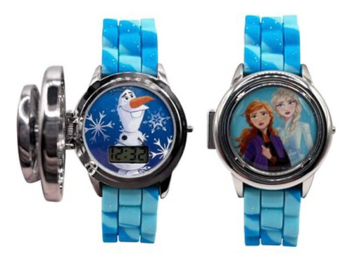 Reloj Infantil Frozen Digital Caratula Juego De Spinner Color De La Correa Azul Color Del Fondo Azul