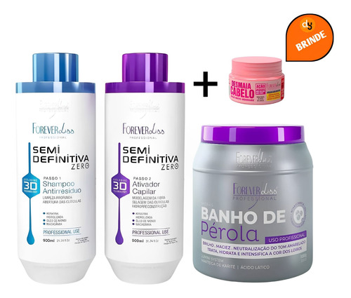 Progressiva Semi Forever Liss 2l  E Máscara Pérola 1kg 