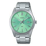 Reloj Casio Hombre Mtp-vd03d-3a2 Verde Claro Metal 