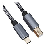 Cable De Audio Usb-c A Usb-b Midi | Gris Trenzado / 1,8m