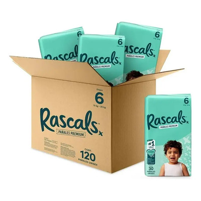 Pañales Premium Rascals Friends Etapa 6 Unisex 120 Piezas Género Sin género Talla Grande (G) | MercadoLibre