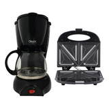 Combo Cafetera Semi Automática Y Sandwichera Eléctrica 700w