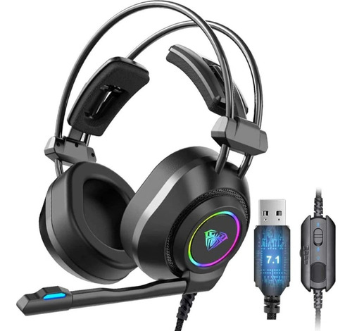 Audífono Gamer Aula Usb 2.0 Rgb 7.1 Virtual S600