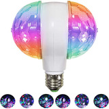 Lâmpada Rgb Led Colorida Rotativa Bola Maluca Dupla Bivolt