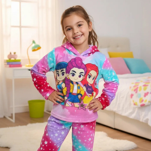 Pijama Guerreras K-pop Niña Afelpada Térmica Demon Hunters | Meses sin interés