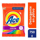 Detergente En Polvo Ace Limpieza Completa Color 750g