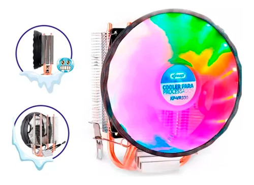 Cooler Processador Rgb Intel 1150 1151 1155 1200 Amd Am4 Am5