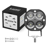 Kit 4 Refletor Luminário Farol 40w Led Quadrado Cor Da Carcaça Preto Cor Da Luz Branco Frio 6500k 12v/24v