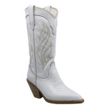 Bota Cowboy Piel De Dama Triples Boots Delicias 36180 Blanco