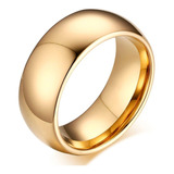 Aliança Avulsa Banhada Ouro 18k + Tungstênio Tradicional 8mm