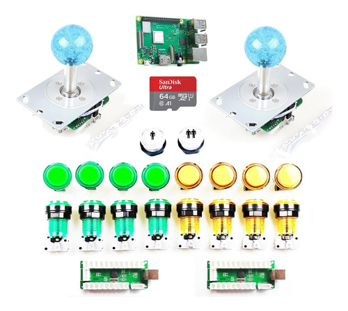 Raspberry Pi 3 Kit Arcade Led 2 Jugadores Mame Bartop Diy