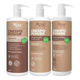 Kit Apse Crespo Shampoo Condicionador Creme De Pentear 1l