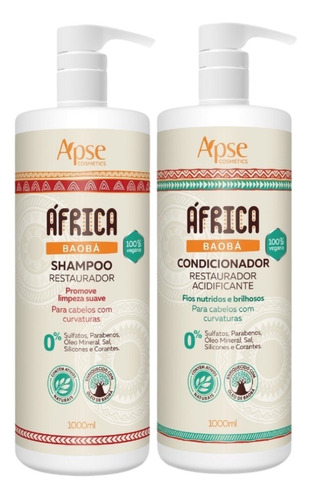 Kit Shampoo E Condicionador África Baobá Apse 2x1000ml