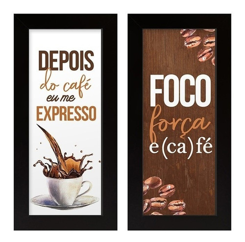 Dupla De Quadros Decorativo Café Cozinha Clássico