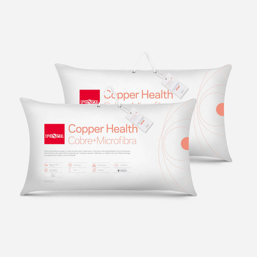 Set 2 Almohada Microfibra Copper Health 50x90 Cm King