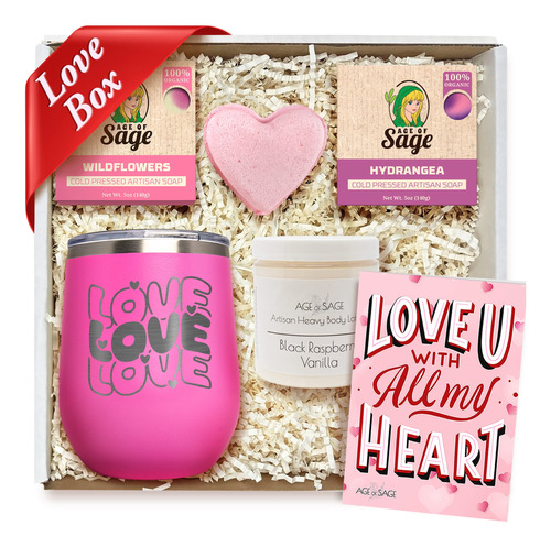 Love Box - Juego De Regalo De Spa Para Mujer, Locion, Jabon,