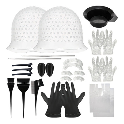 22pcs Gorro Para Tintes Rayos Mechas De Silicon Color Blanco | MercadoLibre