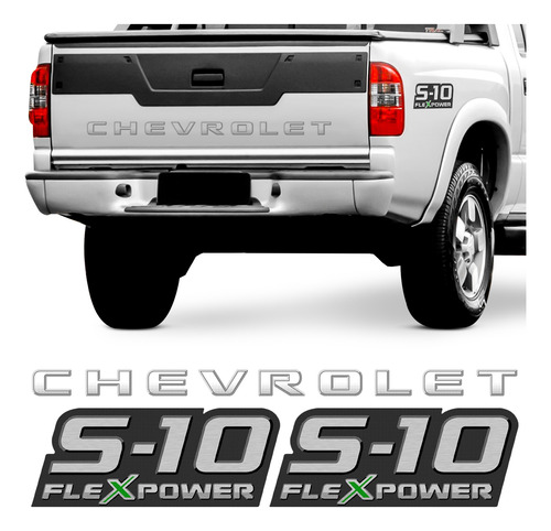 Kit Adesivo S10 Flexpower 2009 A 11 Faixa Chevrolet Grafite