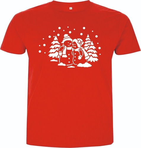 Camisetas Navidad Dos Muñeco Nieve Arbol  Adultos Niños