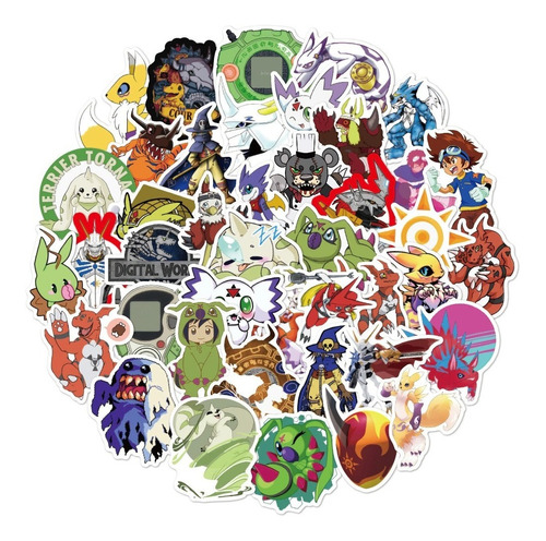 Digimon - Set De 50 Stickers / Calcomanias / Pegatinas