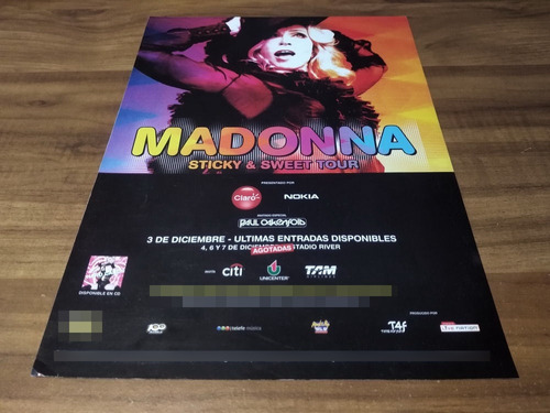 (pd855) Publicidad Madonna River Plate * 2008