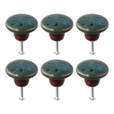 Iuniq 6pcs Cabinet Knobs Round Dresser Pulls Drawer Handles 