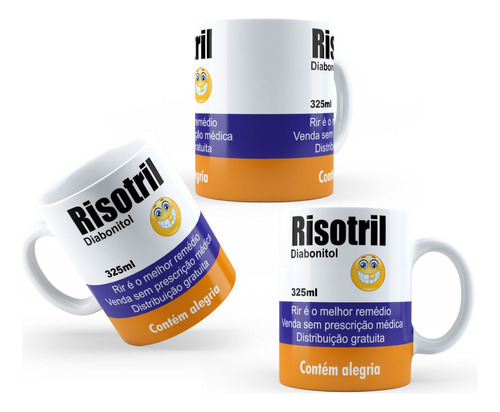 Caneca Cerâmica 325ml - Presente Criativo Engraçado Remédio Cor Branco Rosotril