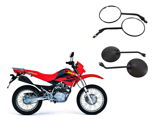 Kit X2 Espejos Circular Negro Mate Honda Xr 125l Tdm