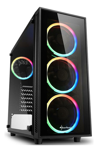 Gabinete Gamer Sharkoon Tg4 Rgb Lateral Vidro 4fans Preto