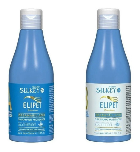 Shampoo Y Balsamo Silkey Mundial Elipet Matizador X 350ml