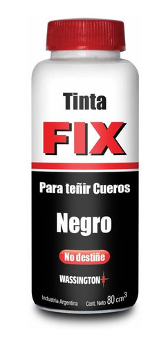 Wassington Tinta Fix Negro X 80cm3 - Para Teñir Cuero