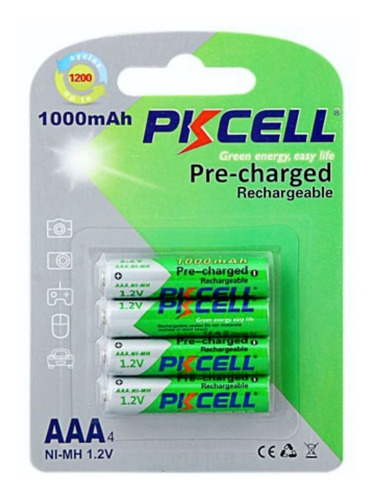 Pilas Baterias Recargable Triple Aaa 1.2v 1000mah X4pc