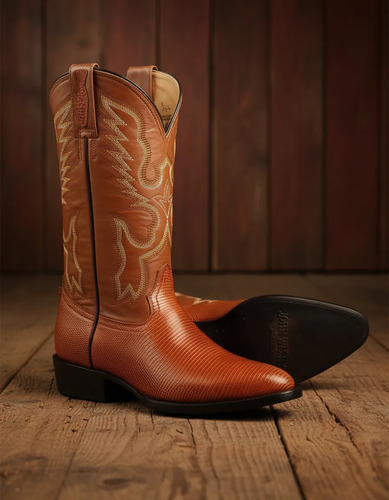 Botas Vaqueras Para Hombre Lizard Oval Original John Wesly