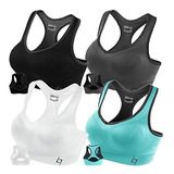 Fittin Racerback Sports Bras Pack Of 4- Padded Seamless High