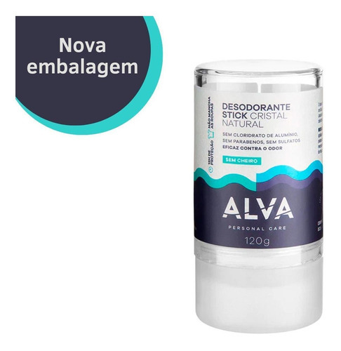 Desodorante Crystal Stick Sensitive Alva 120g Natural Vegano