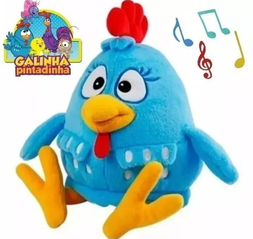 Boneco Pelúcia Galinha Pintadinha Musical 35 Cm Antialergico