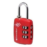 Candado Con Combinacion Tsa Rojo Maxima Seguridad 3 Diales