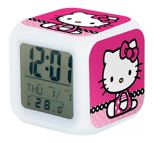 Reloj Despertador Hello Kitty Con Luz Led