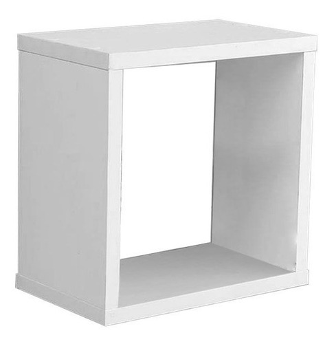 Cubo Rectangulo Estante Repisa Para Pared Laqueado Blanco