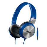 Auricular Philips Headphone Shl3165bl Ultra Bass Micrófono Color Azul